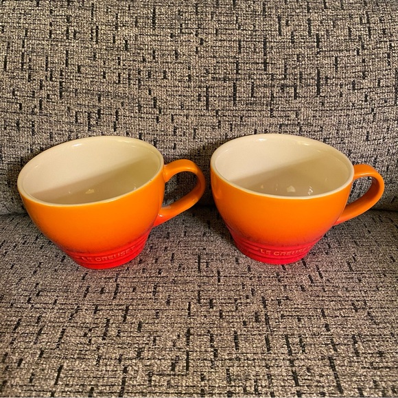 Le Creuset Dining New Le Creuset Set Of 2 Giant Cappuccino Cup Coffee Mug 4 Oz Flame Orange